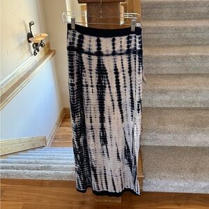 Athleta New Tie-Dye Maxi Skirt - Navy, Black and White